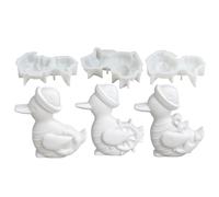 Moldeador de 3 piezas con forma de gaviota, molde de yeso de 9,5 x 2,6 cm, moldes de resina epoxi con detalles realistas, juego de moldes de silicona 3D para pájaros con interior liso, juego de moldes