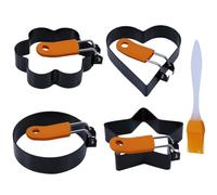 Moldeador de cocina para huevos - aros de huevo de acero inoxidable, formador de huevos con mango para sartén | Artesanía refinada Aros de huevo de acero inoxidable