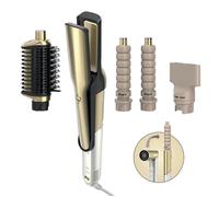 Moldeador y secador con plancha Shark Glam - Set 4 cabezales Dorado (para alisar y ondular) HD6041SEU