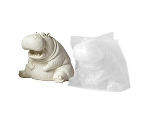 moldedesilicona de hipopótamo - moldedefundición de 6,3 x 5,9 x 4,8 cm, moldederesina de silicona, moldedeepoxi de hipopótamo con diseño flexible antiadherente, yeso, cemento, hormigón, artesa