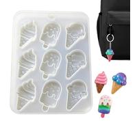 MoldeEn Forma De - Molde De Moldeo De Resina De Silicona De 9 Cavidades, Colgante Llavero, MoldeArtesanal Para Joyería Epoxi, Herramienta De Fondant Para Hornear Dulces | Para Decoración