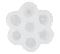 Moldeo de silicona con forma de flor de rosa, decoración de pasteles con 7 agujeros, decoración para cupcakes, fabricación de cera de jabón, suministros para manualidades, diseño