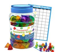 Moldes 3D para niños, 60 piezas, juguete de pensamiento lógico | Matemáticas para la escuela, formas 3D para guardería, aula, hogar, viajes, niñas, niños en edad preescolar