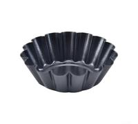 Moldes antiadherentes de acero al carbono con diseño de borde de encaje para tartas de huevos y pasteles, moldes para hornear, plata, paquete de 12 (pequeño)