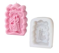 Moldes artesanales de silicona con memoria de boda, elegantes moldes de boda, marco de fotos único, decoración de pasteles perfumados
