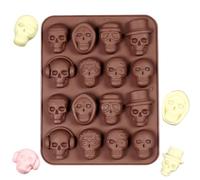 Moldes Calavera para Hornear Silicona Antiadherente 3D con 16 Cavidades