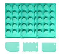 Moldes Cilíndricos De 3 Piezas Y Raspadores De Plástico De 3 Piezas, Utensilios Para Hornear, Moldes De Silicona Para Hacer Pasteles, Chocolates, Cubitos De Hielo Y Postres.