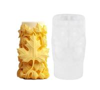 Moldes cilíndricos de silicona para hacer jabón, yeso, decoración de resina epoxi, hojas en relieve, cilíndricos