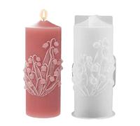 Moldes cilíndricos para velas, molde de pilar, forma de resina, molde de silicona 3D para manualidades, herramientas decorativas para hacer jabón de, cilindro floral para proyectos de