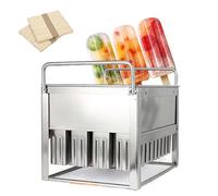 Moldes comerciales de acero inoxidable con palos de madera, ideales para helados y golosinas congeladas para actividades de verano