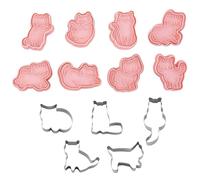 Moldes Con Forma De Gato De 8 Piezas Y Moldes De Acero Inoxidable De 5 Piezas, Formas De Animales Lindos, Formas Creativas De Dibujos Animados, Accesorios Para Hornear