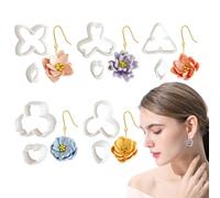 Moldes con forma floral 3D - Cortador de arcilla de flores, herramientas de manualidades de joyería hechas a mano | Kit de moldeo de arcilla polimérica para mujeres y niñas para bricolaje, aretes de