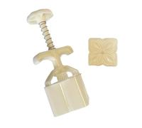 Moldes cuadrados de postre con patrón de flores para festivales de mediados de otoño, sellos de galletas, herramienta de horneado de presión manual, sellos de galletas y prensa de cortador para