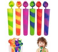 Moldes de - 6 moldes de silicona para piruletas con tapa - Herramienta para hacer pudín de congelación, reutilizable para el hogar, molde colorido para manualidades, chocolate, gelatina