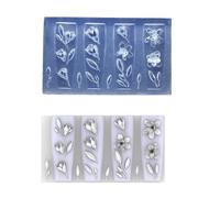 Moldes de accesorios de arte pequeños con diseño de flores, moldes de decoración de uñas para diseños delicados de manicura, molde de silicona para arte de uñas