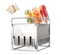 Moldes de acero inoxidable con palos de madera, kit para hacer helados caseros, perfecto para dulces de verano y fiestas