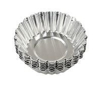 Moldes de acero inoxidable y plata para magdalenas, cupcakes, muffins, 20 unidades de HugeStore, aluminio, plata, 7 cm