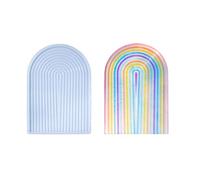 Moldes de bandeja de cemento a rayas, de silicona, hechos a mano, herramienta decorativa para el hogar, para platos de frutas, joyas, bandeja de arco iris
