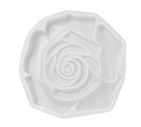 Moldes de bandeja de taza de resina de silicona en forma de rosa para bandeja de fundición de resina epoxi, plato de joyería