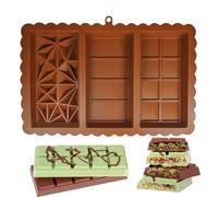 Moldes de barras de chocolate - moldes de caramelo | Moldes de caramelo antiadherentes para barras de energía de proteína de hornear DIY molde rectangular grueso para comida navideña hecha