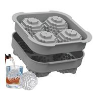 Moldes de bolas de hielo para whisky, silicona de fácil liberación, 4 formas de golf, congelador suave, molde grande para hacer bolas de hielo, para hacer whisky, cócteles, tequila, vodka