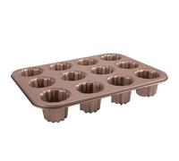 Moldes de cañón de 12 cavidad Molma de cañas, moldes para hornear de acero al carbono de 13.8x10 pulgadas para hornear para muffins de pan canneles