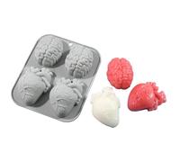Moldes De Caramelo De Halloween - Bandejas De Chocolate De Silicona Antiadherente, Juego De Moldes De Resina Flexible | Moldes Tema De Miedo Para Hornear Y Decorar Con Formas De Corazón F