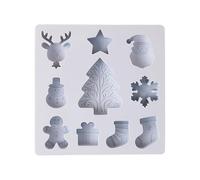 Moldes de caramelo de Navidad - Plantilla de silicona con 10 cavidades, formas de chocolate, moldes de larga duración para panaderos en casa, amantes de los postres, planificadores de fiestas