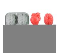 Moldes de caramelos de Halloween, moldes de chocolate, molde para hornear velas terror, en forma de corazón y cerebro, molde de chocolate, resina, resina epoxi, moldes de fundición, moldes de