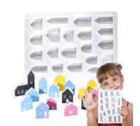 Moldes De Casa Para Arcilla - Modelo Artesanal De 19 Cavidades - Moldes Para Hacer Jabón De Silicona,Para La Elaboración De Velas De Navidad Aromaterapia Manualidades Yeso Resina