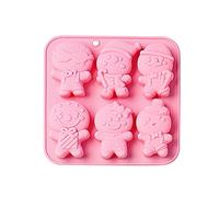 Moldes de chocolate con forma de hombre de jengibre, molde para mousse, de silicona, herramientas de decoración de pasteles, accesorios para hornear, moldes de pudín de silicona