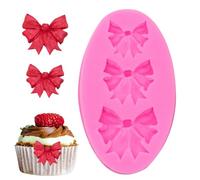 Moldes de chocolate con lazo, pequeños moldes de silicona para chocolate, 3 rejillas de chocolate, moldes de postre, herramientas de estampado de chocolate para azúcar, dulces, tartas, flecos