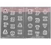 Moldes de chocolate con letras griegas con derechos de autor (idioma español no garantizado)