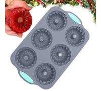 Moldes de chocolate de Navidad, 6 compartimentos, molde de silicona, suministros para manualidades, corona de Navidad, moldes para helados, para familia, mujeres, postres, , en casa