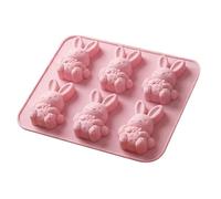 Moldes de chocolate de Pascua - 6 cavidades reutilizables, fáciles de liberar, manualidades | Cute Easter Bunny Silicone Molds | For Cupcake Fondant Candy Sugar Muffin Family Friends Men Women And