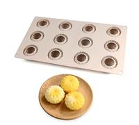 Moldes de chocolate de silicona resistentes a las temperaturas, 12 cavidades, flores, mousses, pasteles, postres, accesorios para hornear, estilos japoneses, postres