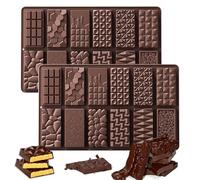 Moldes de chocolate, moldes de silicona para chocolate, moldes de silicona sin BPA para barras de chocolate de grado alimenticio para chocolates, dulces y más. Paquete de 2