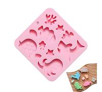 Moldes de chocolate para caramelos, silicona de 10 cavidades, formas de animales marinos, juego de moldes antiadherentes para chocolates rellenos, cubitos de hielo, caramelos de goma, pasteles y otras