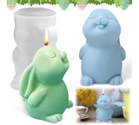 Moldes de Conejito de Pascua, Molde de Vela de Conejo de Pascua, 3D Conejo Conejo Vela Molde, Molde de Vela de Pascua, para Velas Perfumadas para Regalos de Pascua, Velas de Cera de Soja, Artesanía
