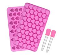 Moldes De Corazón Para Candy De Silicona - Yeso de Moldeo de 55 Cavidades con Cuentagotas - Molde Para Chocolate O Candy En Forma De Corazón De San Valentín - Para Gelatina Jabón Chocolate