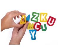 Moldes de Corte - Pack de 26 Piezas del abecedario en plástico, Incluye 2 Herramientas de extracción, Color Surtido, Ideales para plastilina.