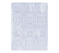 Moldes de Cubierta para Llave en Resina, Moldes de Silicona Transparentes y Flexibles para Hacer Fundas de Llaves, Material Duradero, 6 Formas - Reutilizable, Fácil de Desmoldar,