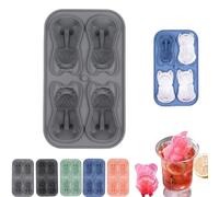Moldes de cubitos de hielo con forma de perro bulldog con 4 cavidades, moldes de cubitos de hielo 3D de bulldog francés, divertida bandeja grande para cubitos de hielo para perros con forma de animal