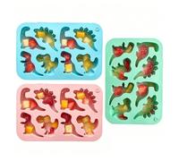 Moldes de dinosaurios | 3 Uds 8-cavidad antiadherente linda forma de dinosaurio - Cubo de hielo | Para decoraciones de pasteles galletas de hielo Snacks Cocina Vacaciones de Cumpleaños