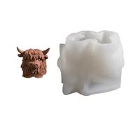 Moldes de estatua de cabeza de ganado, moldes de silicona para resina epoxi, jabón, maceta, jarrón, yak, moldes de silicona