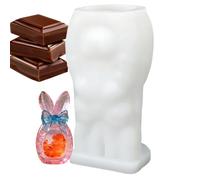 Moldes de fabricación de velas, no adherentes, fácil de resolver, forma de vela de conejo de Pascua, para en el hogar y la cocina, para manualidades, arte, estatuas, yeso y