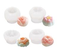 Moldes de flores silicona, 4pcs de silicona moldes de flores, no palo flexible resistente al calor para horno de jabón para hornear tope de chocolate de chocolate