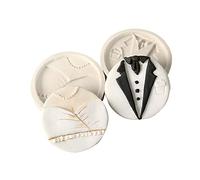 Moldes De Fondant Molde De Silicona Con Forma De Vestido De Novia Y Novio Decoración De Pasteles Utensilios Para Hornear Chocolate 2 Uds