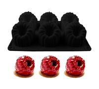 Moldes De Frutas De Silicona Para Postres - Molde 3D Con Forma De Frambuesa | Moldes Para Tartas De Mousse De 6 Cavidades | Bandeja Flexible Para Hornear Repostería Para El Hogar, Cocina, Pastelería,