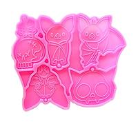 Moldes de fundición de joyería, resina colgante de silicona de calavera de Halloween con orificio, fabricación de joyas colgantes, herramientas de manualidades, molde de decoración seguro en forma